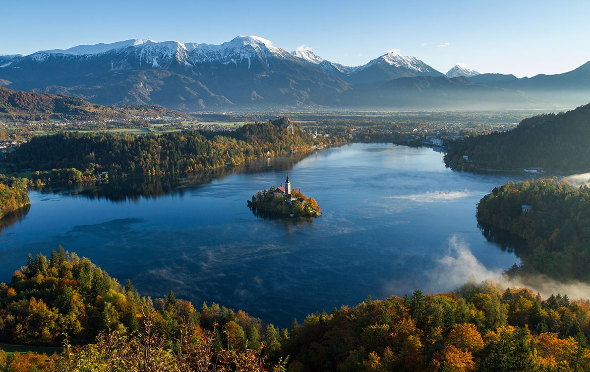 Lake Bled in the Julian Alps, Slovenia 