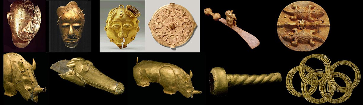 Golden objects from the Mapungubwe collection