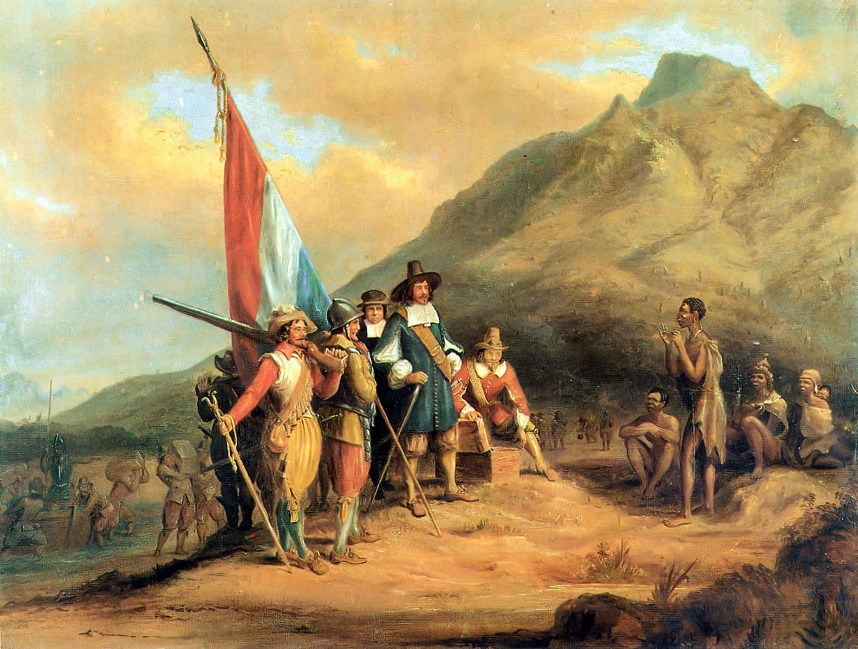 Painting of the arrival of Jan van Riebeeck in Table Bay in April 1652