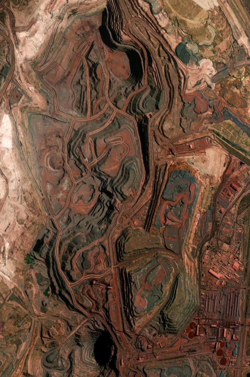 Sishen iron-ore mine Satellite view of Sishen iron-ore mine in South Africa