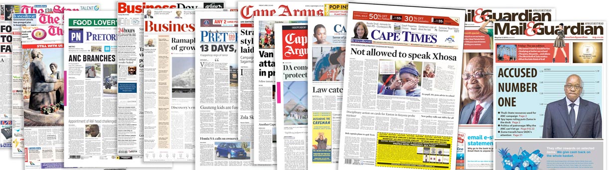 South Africa newspapers