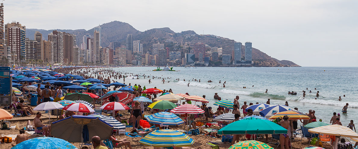 Playa de Levante in Benidorm, Spain