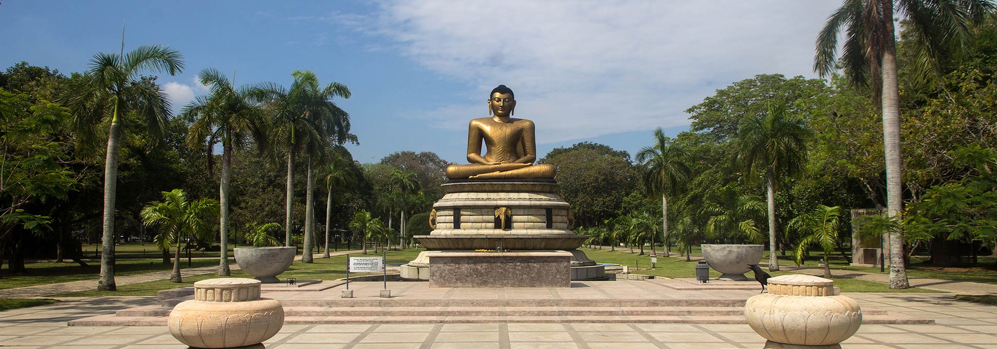 Buddha statue in Viharamahadevi Park in Colombo, Sri Lanka.