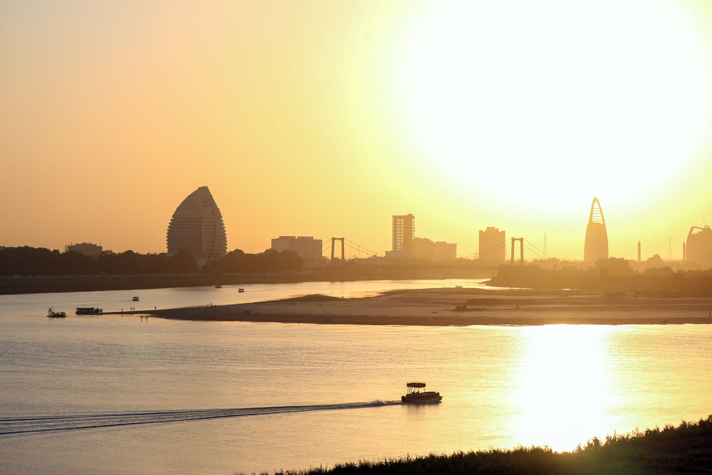 Khartoum, the capital city of Sudan in the backlight