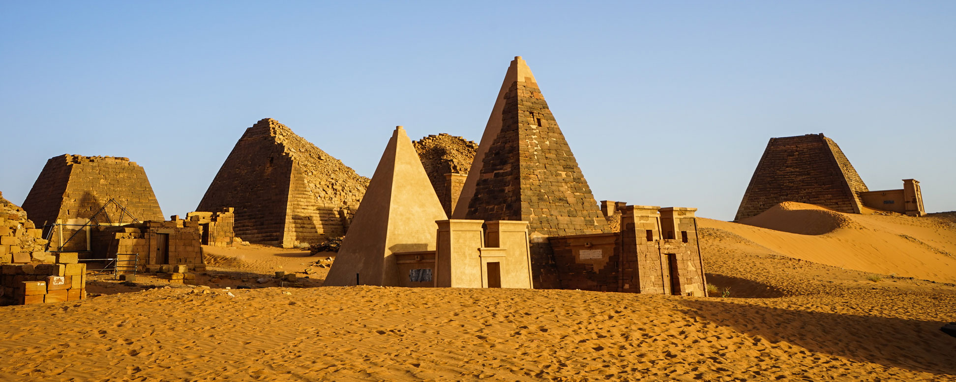 The pyramids of Meroë in Nubia (Sudan.)