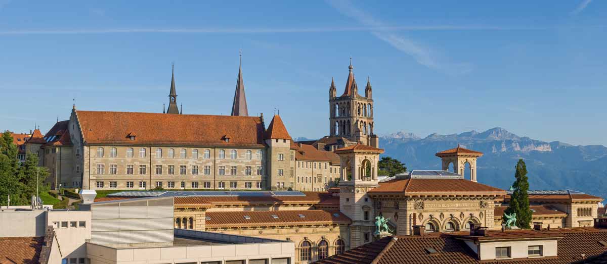 View on the old Academy of Lausanne and the Palais de Rumine