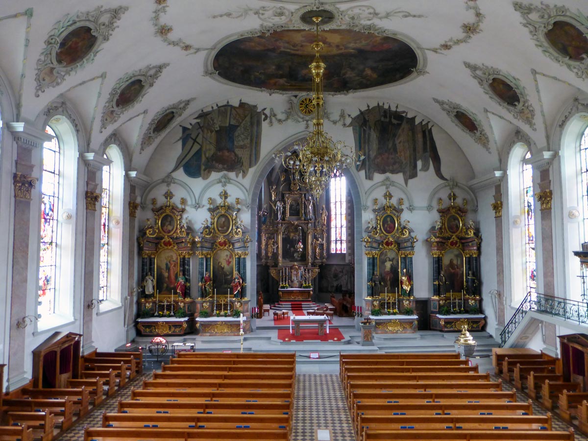Interior of St. Mauritius church in Appenzell