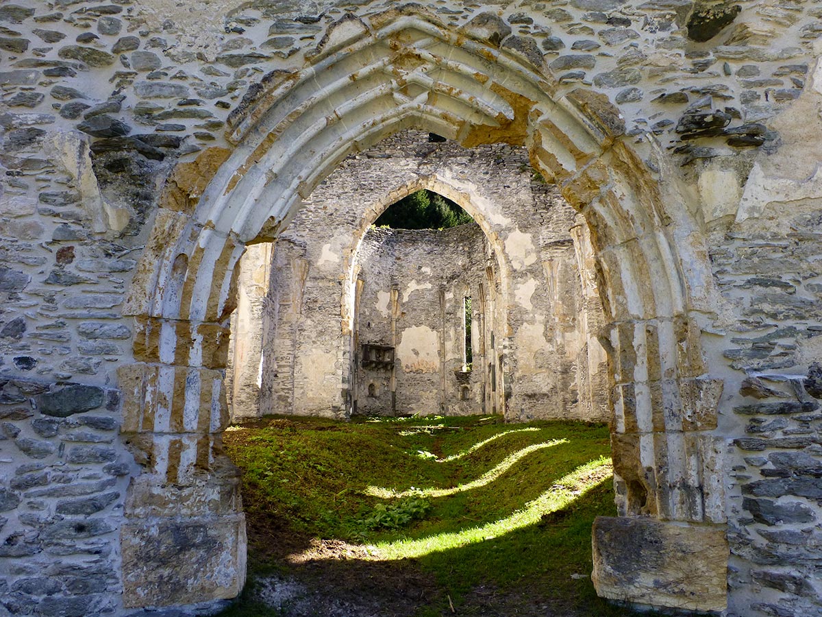 Entry to the church ruin San Gaudenzio