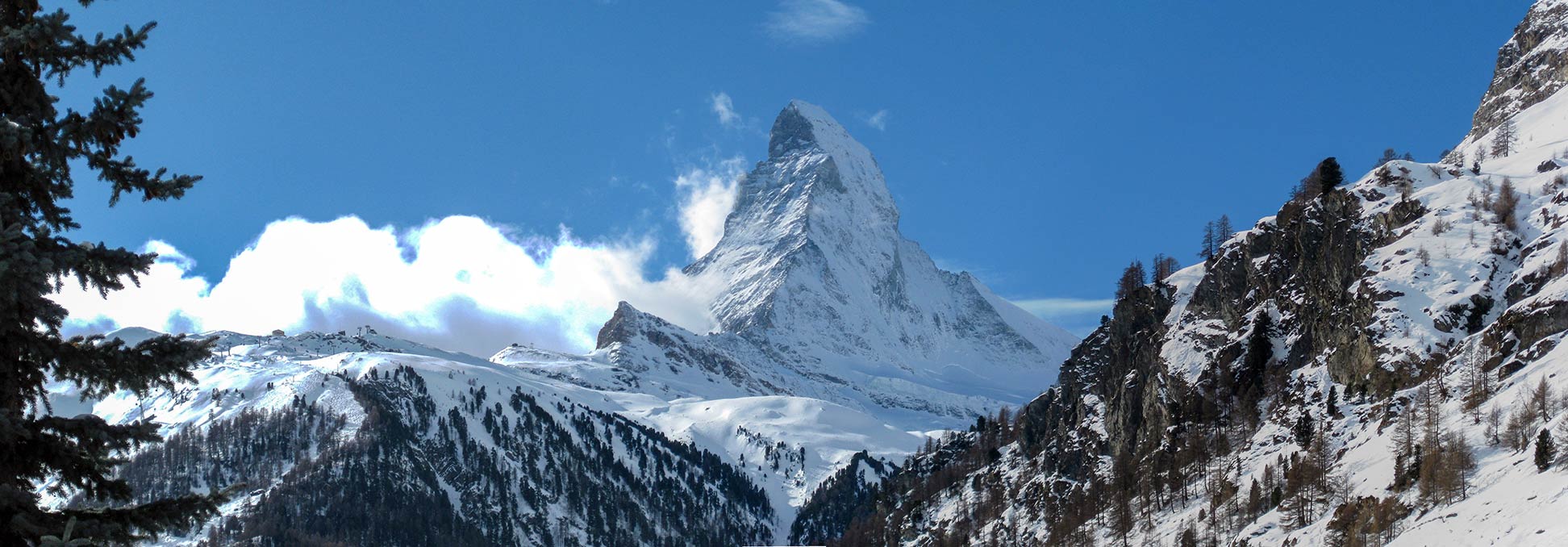 Peak of the Matterhorn mountain in Swtzerland