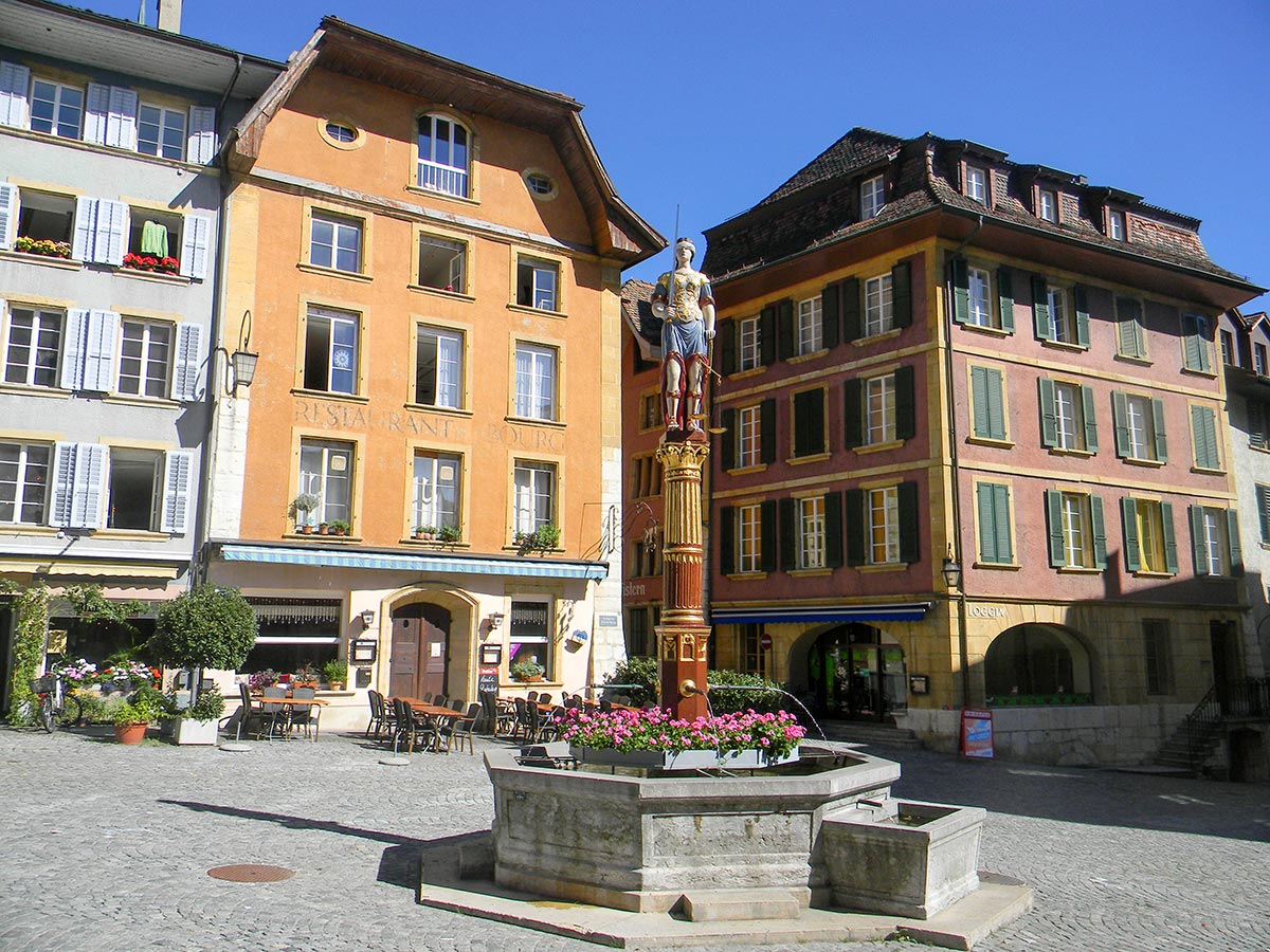 Old town of Biel/Bienne in the canton of Bern
