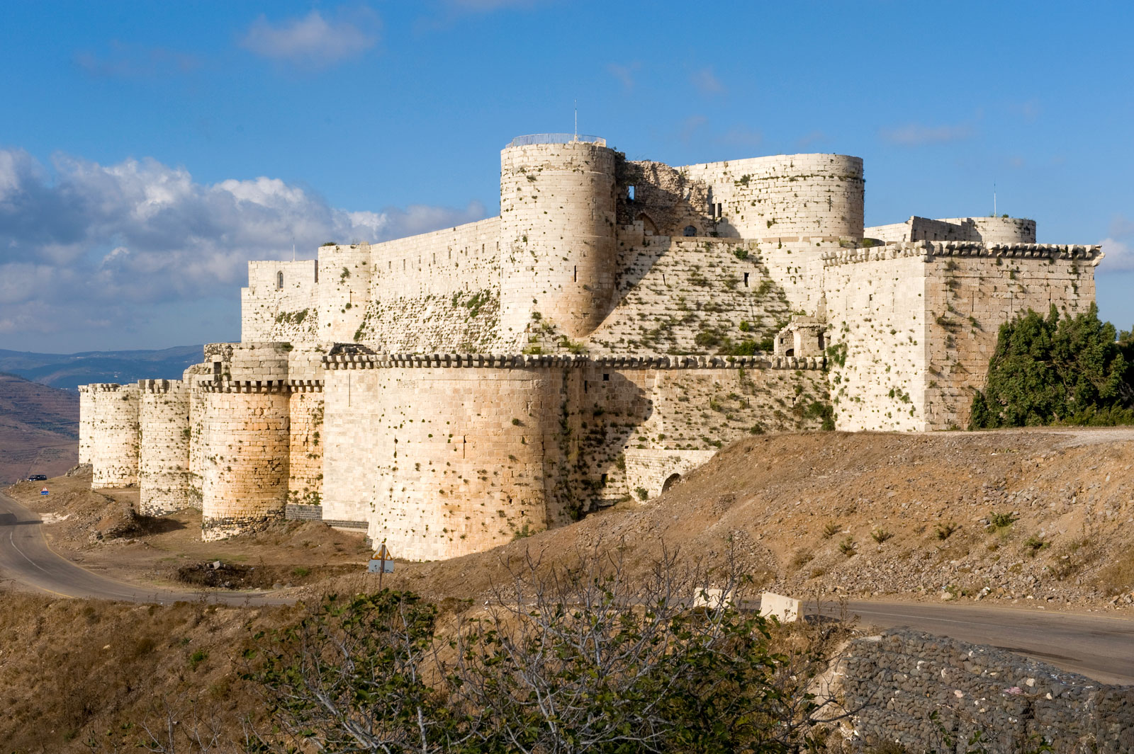 Krak des Chevaliers castle from the time of the Crusades, Syria