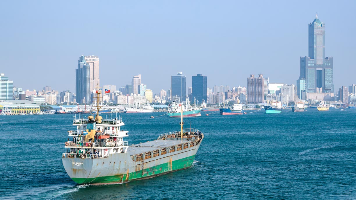 The harbor of Kaohsiung City, Taiwan