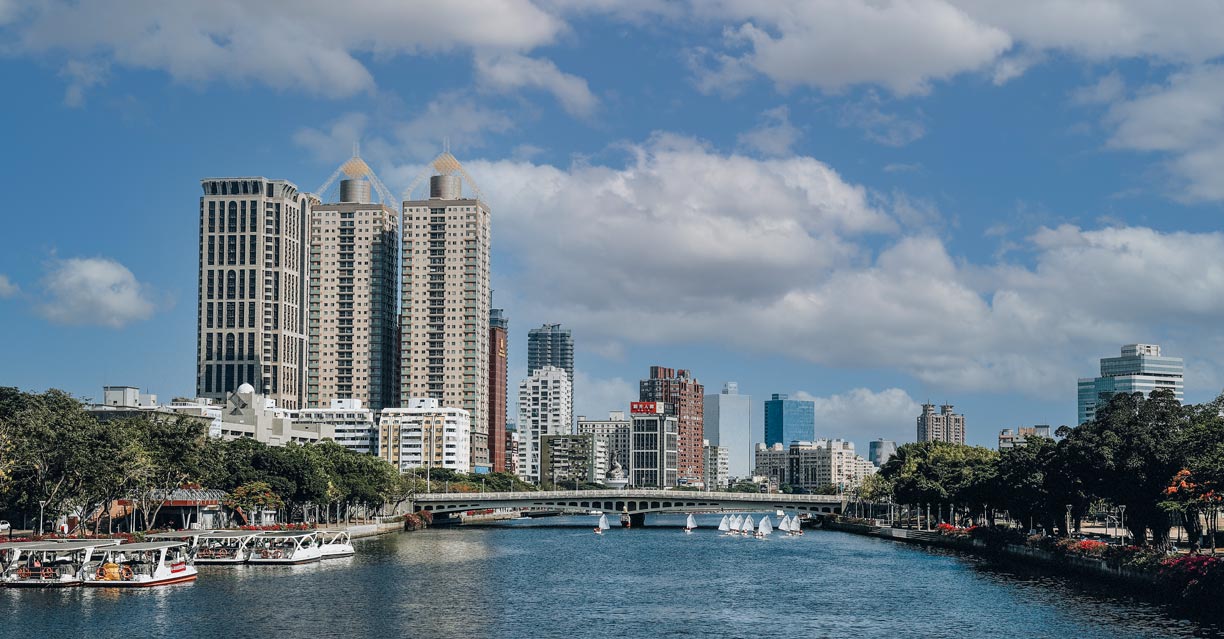 Love River flows through Kaohsiung city center, Taiwan