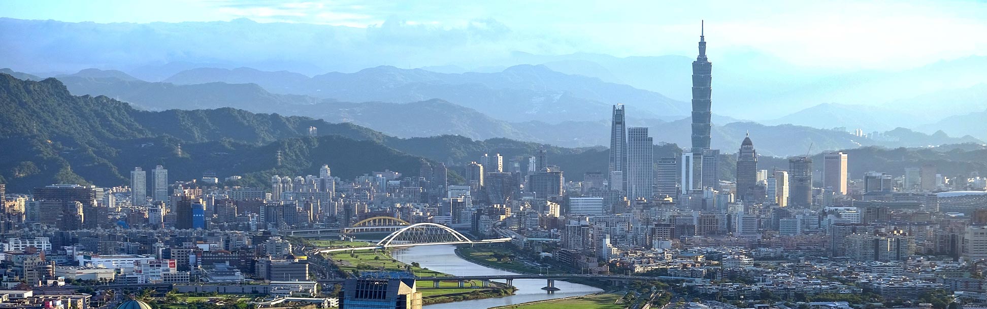 Skyline of Taipei with Xinyi Special District