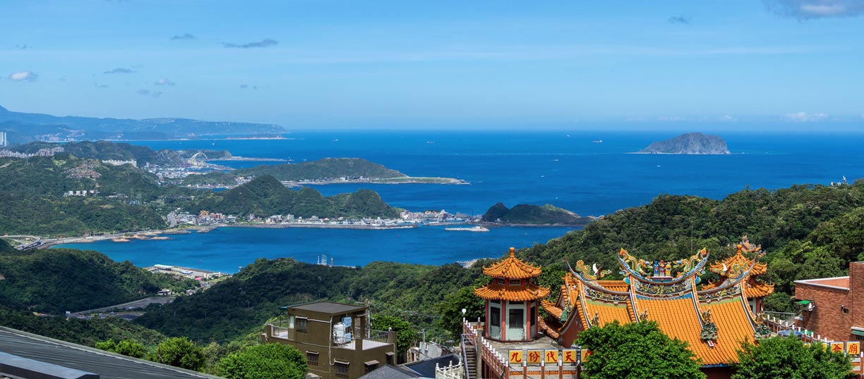View over Jiufen village in Ruifang district, New Taipei City, Taiwan