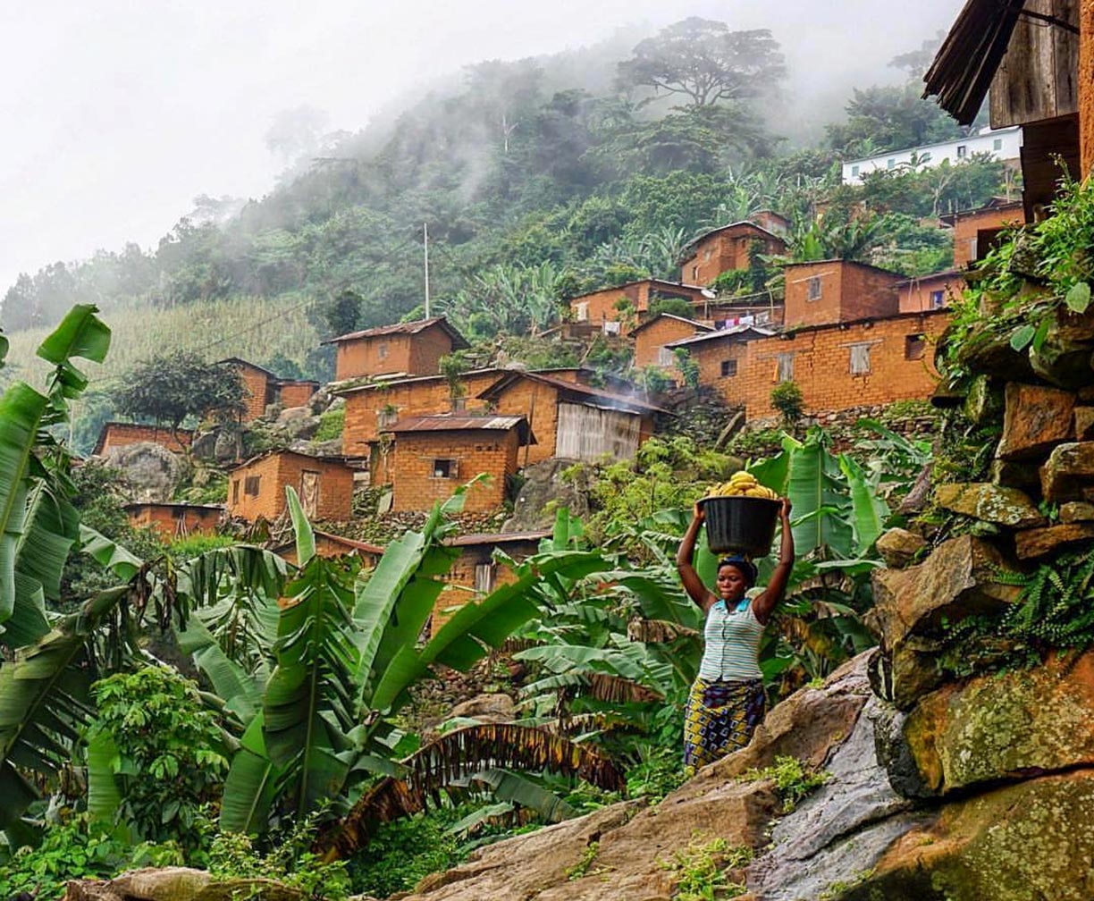 Village on Mont Agou, highest mountain in Togo