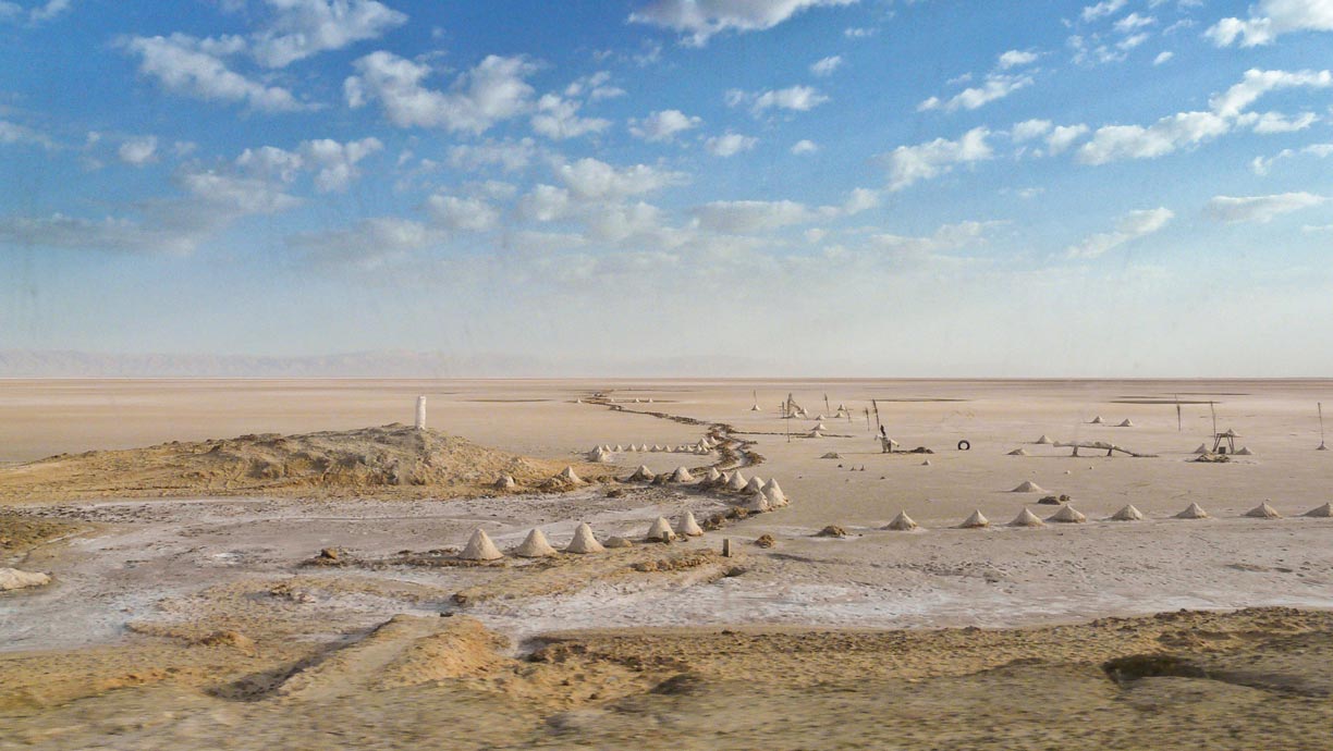 Chott el Djerid large salt lake in Tunisa 