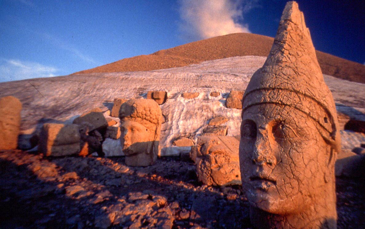 The heads of former monumental statues at Nemrut Dağ, Turkey.