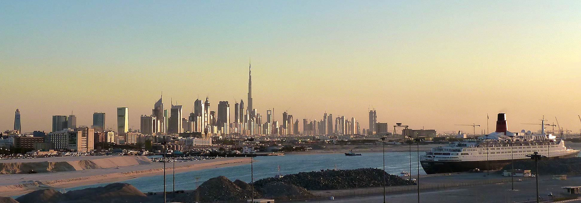 Dubai's skyline at dawn 