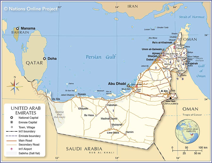 United Arab Emirates Map