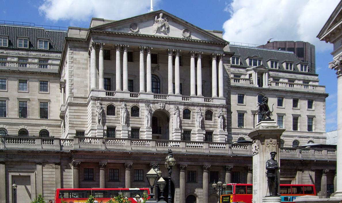 Front of the Bank of England in London