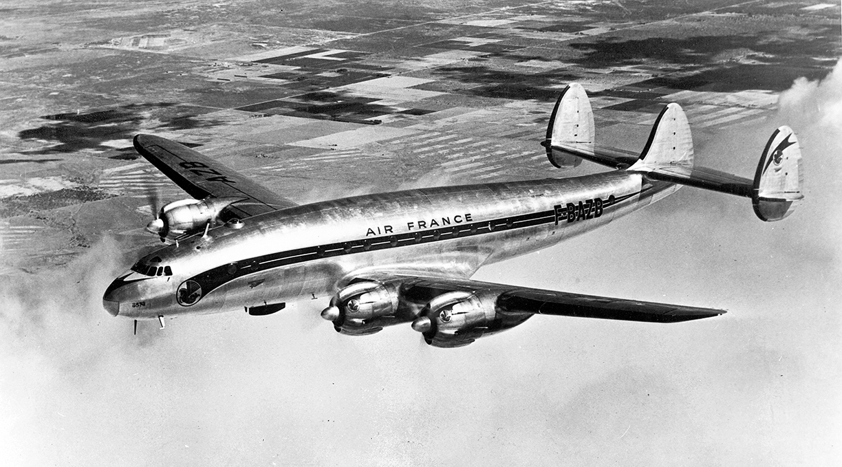 An Air France Lockheed Constellation ("Connie") airliner. American Aircraft Used by European Airlines Air France Constellation
