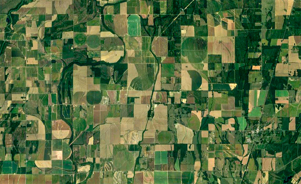 Agricultural country near Poverty Point in Louisiana
