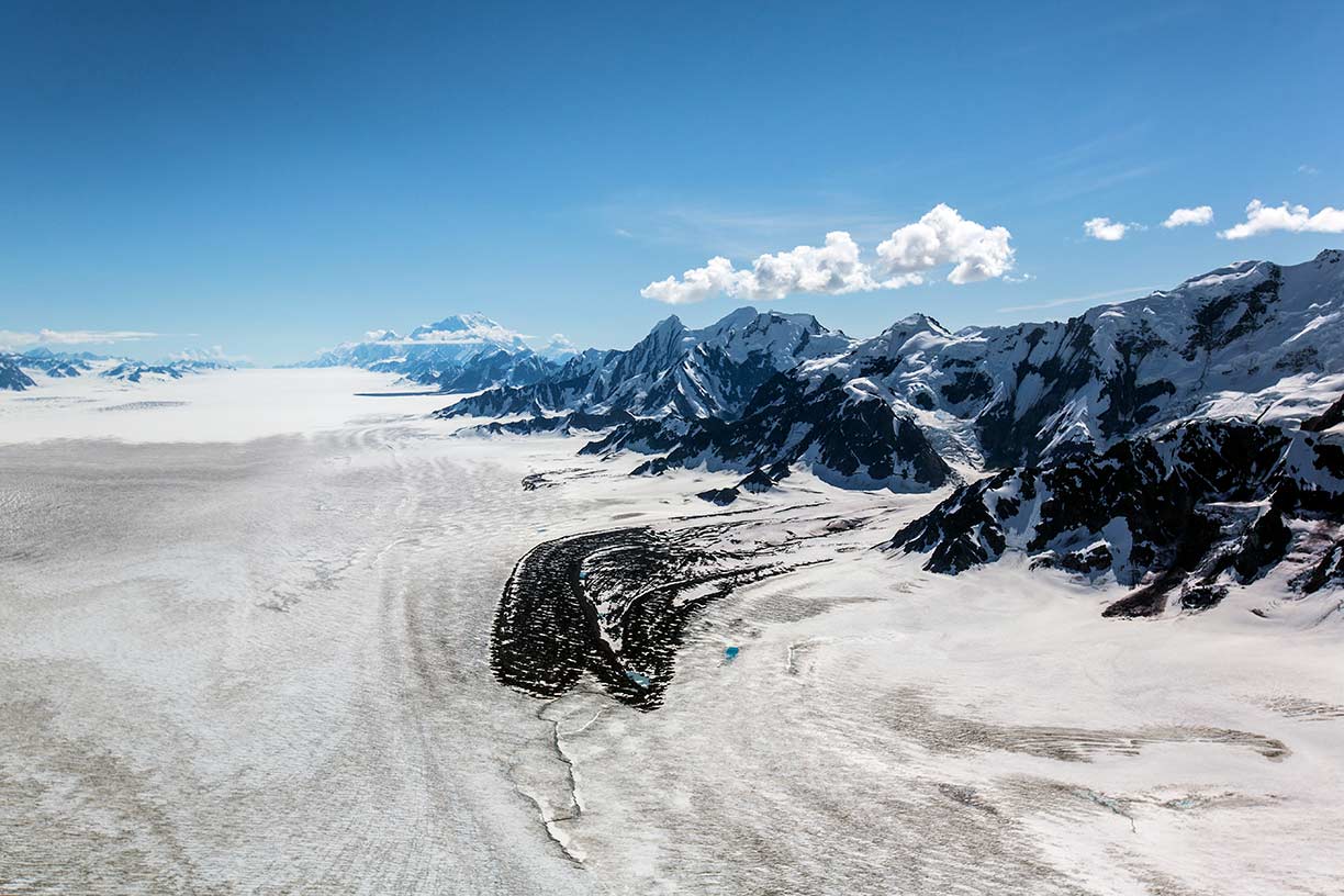 Bagley Icefield and Mount St. Elias in background, Alaska