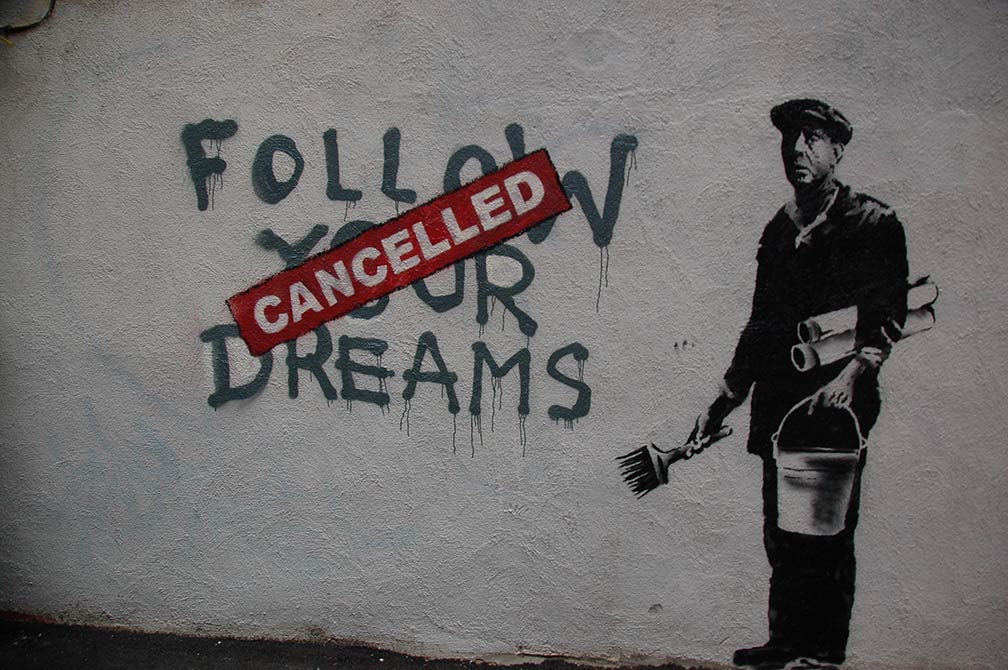 Banksy street art in Boston, Massachusetts, USA