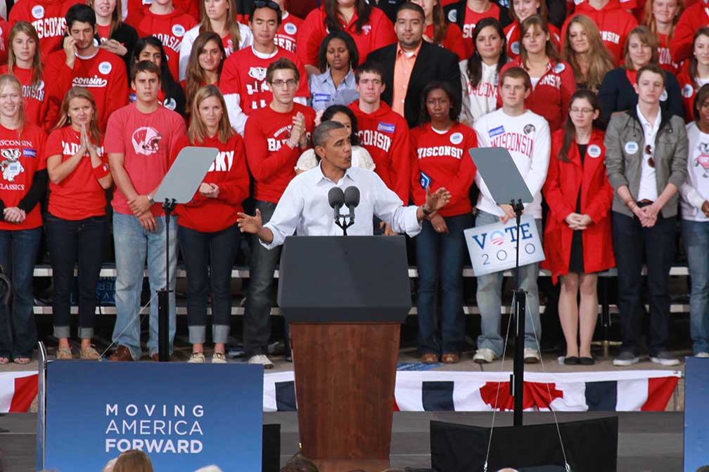 Barack Obama in Madison, Wisconsin, 2010