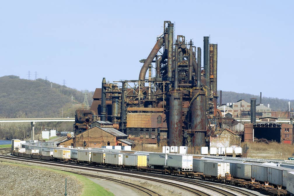 Bethlehem Steel blast furnace seen from the Fahy Bridge