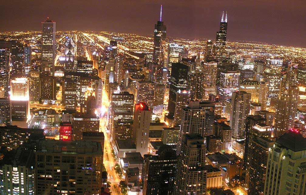 Chicago at night