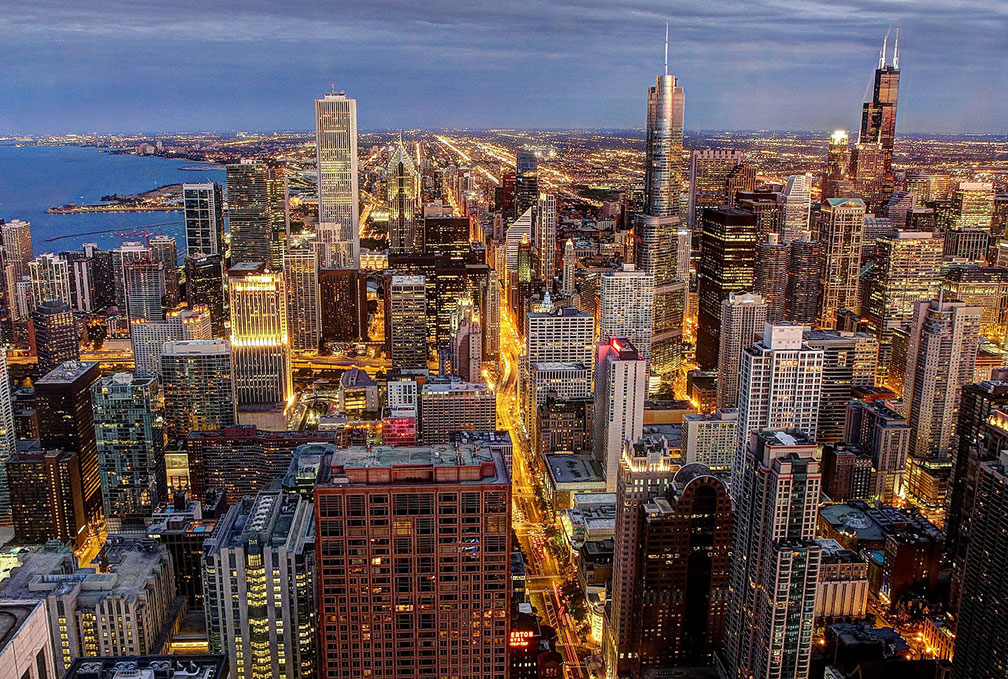 Chicago skyscrapers seen from John Hancock Center