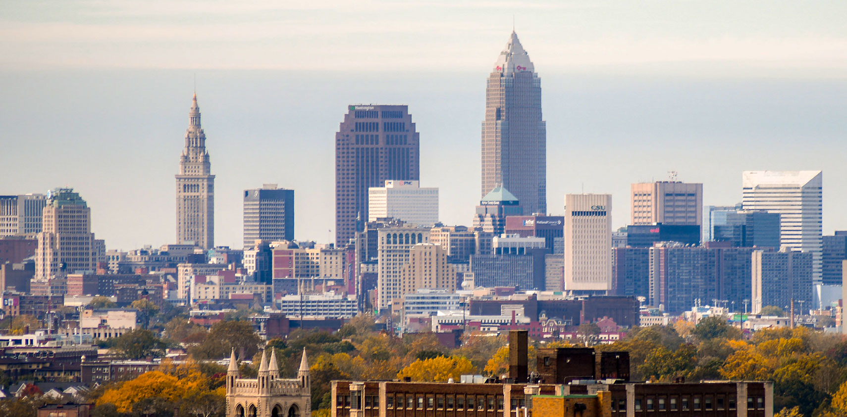 Skyline of Cleveland, Ohio with Terminal Tower