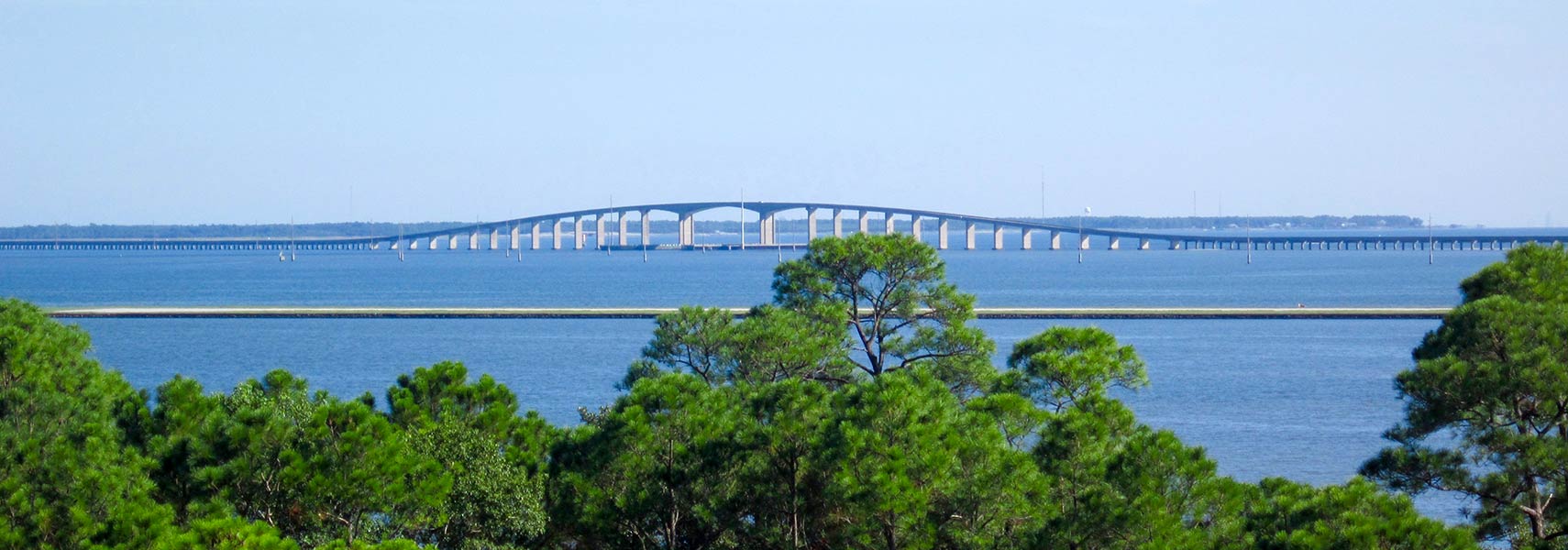 View of Dauphin Island Bridge across the Gulf Intracoastal Waterway