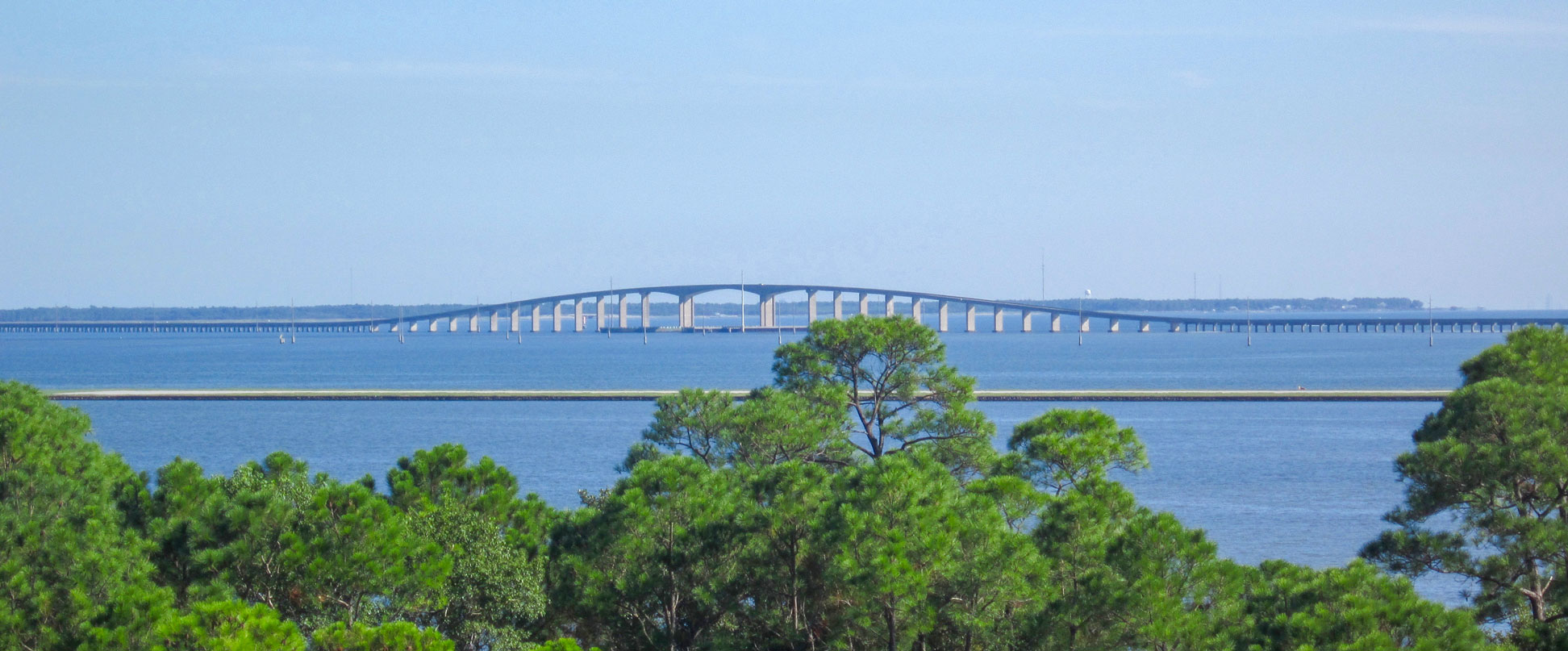 View of Dauphin Island Bridge across the Gulf Intracoastal Waterway