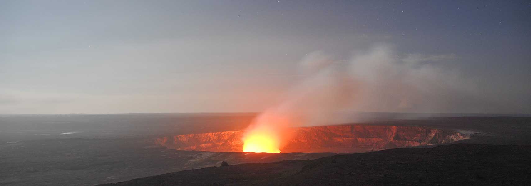 View of Halema'uma'u from Jaggar Museum, Hawaii