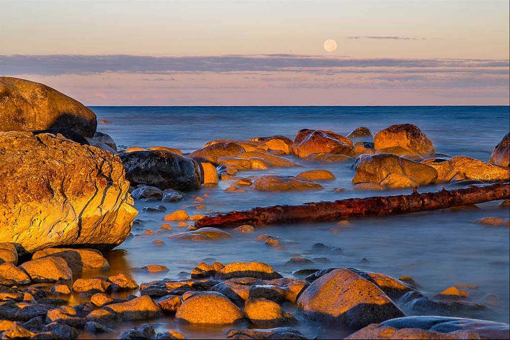 Harvest Moon over Lake Michigan