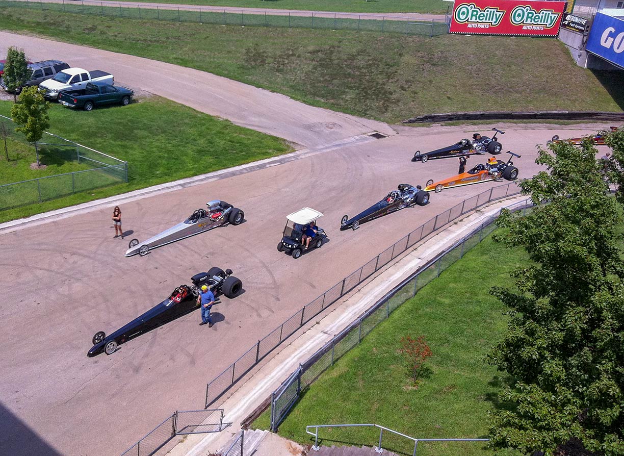 Dragsters at Heartland Park motor-sports facility in Topeka