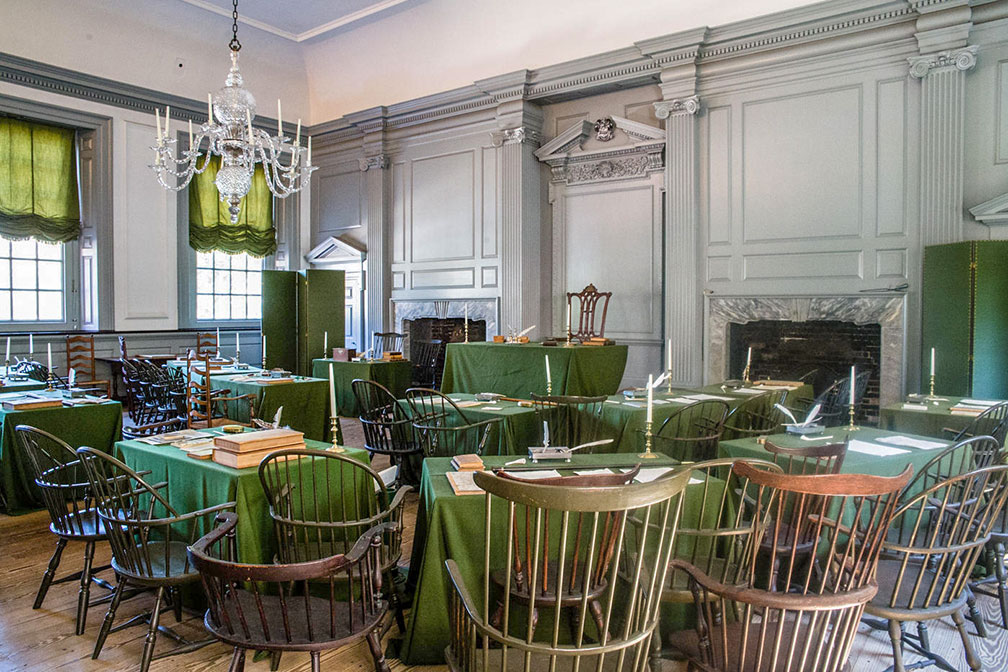 The Assembly Room in the Independence Hall in Philadelphia, Pennsylvania