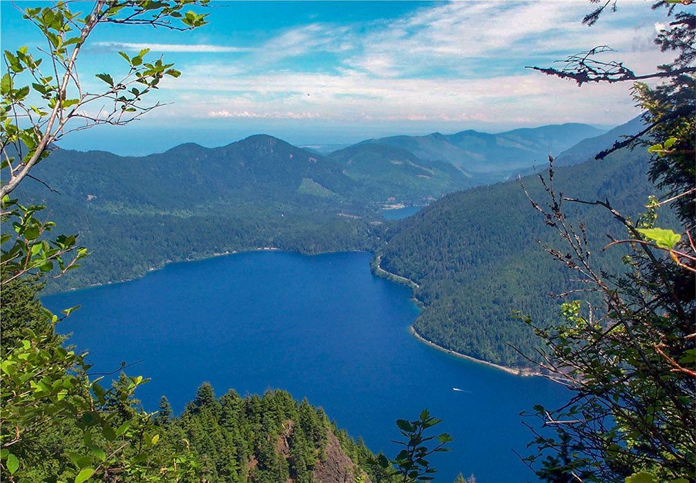 Lake Crescent in Olympic National Park, seen from Pyramid Peak
