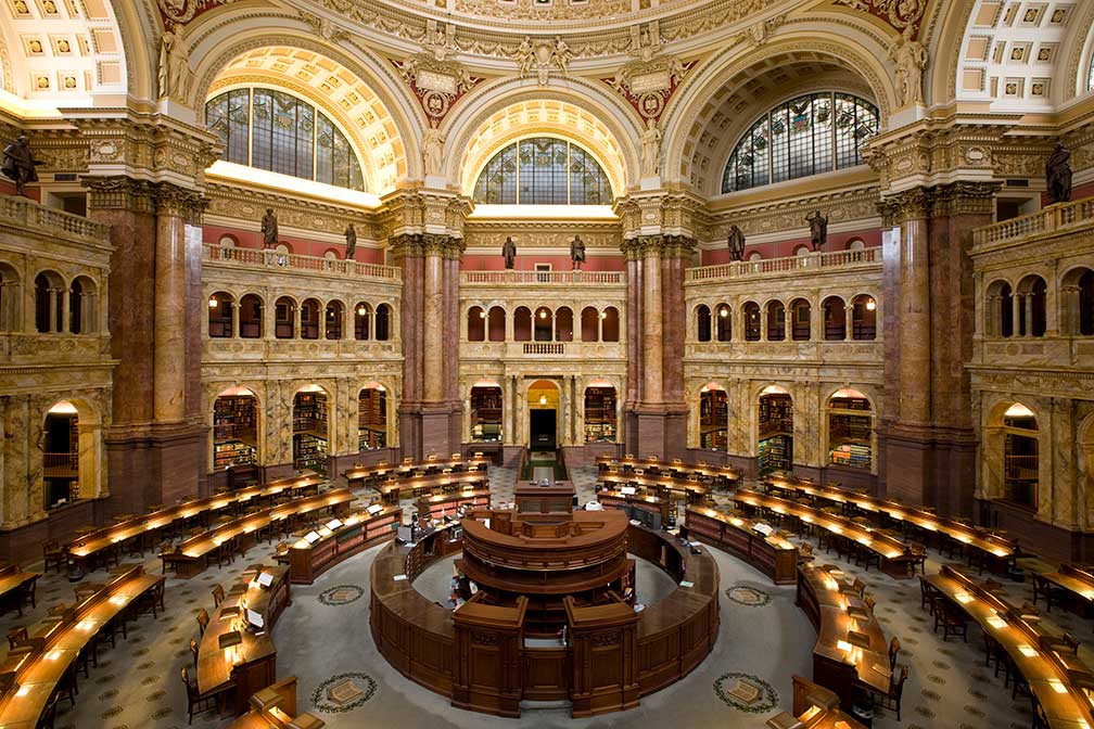 Main Reading Room of the Library of Congress in Washington, D.C.