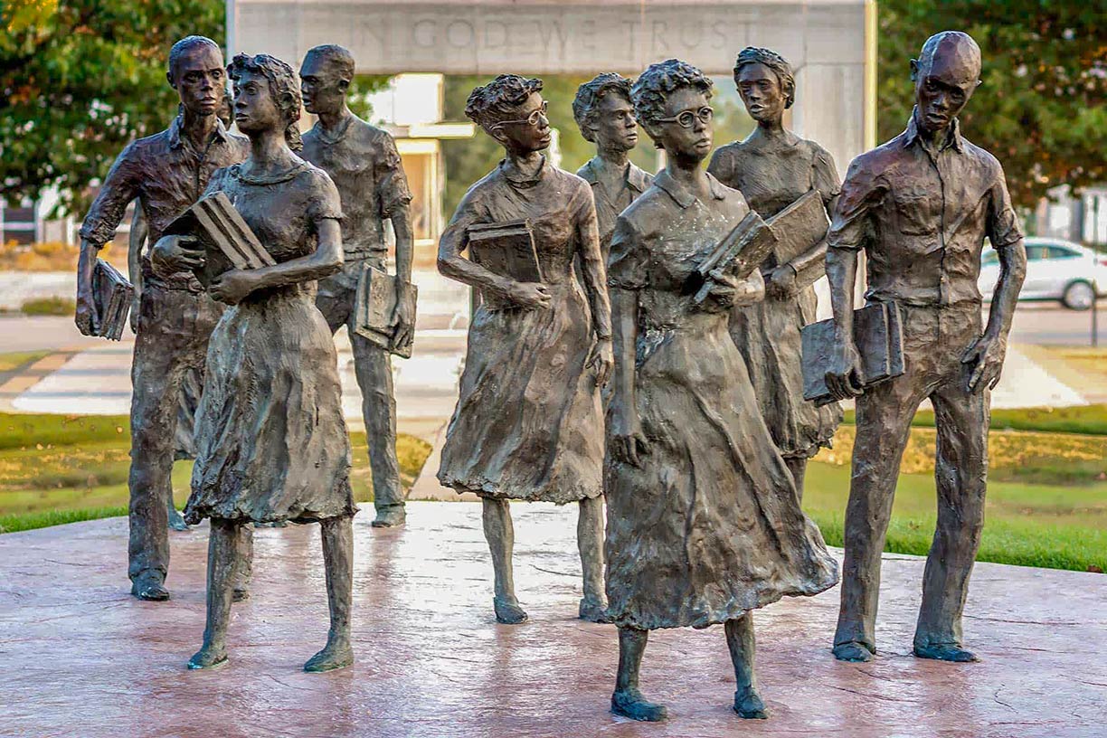 Little Rock Nine Memorial at the State Capitol in Little Rock, Arkansas
