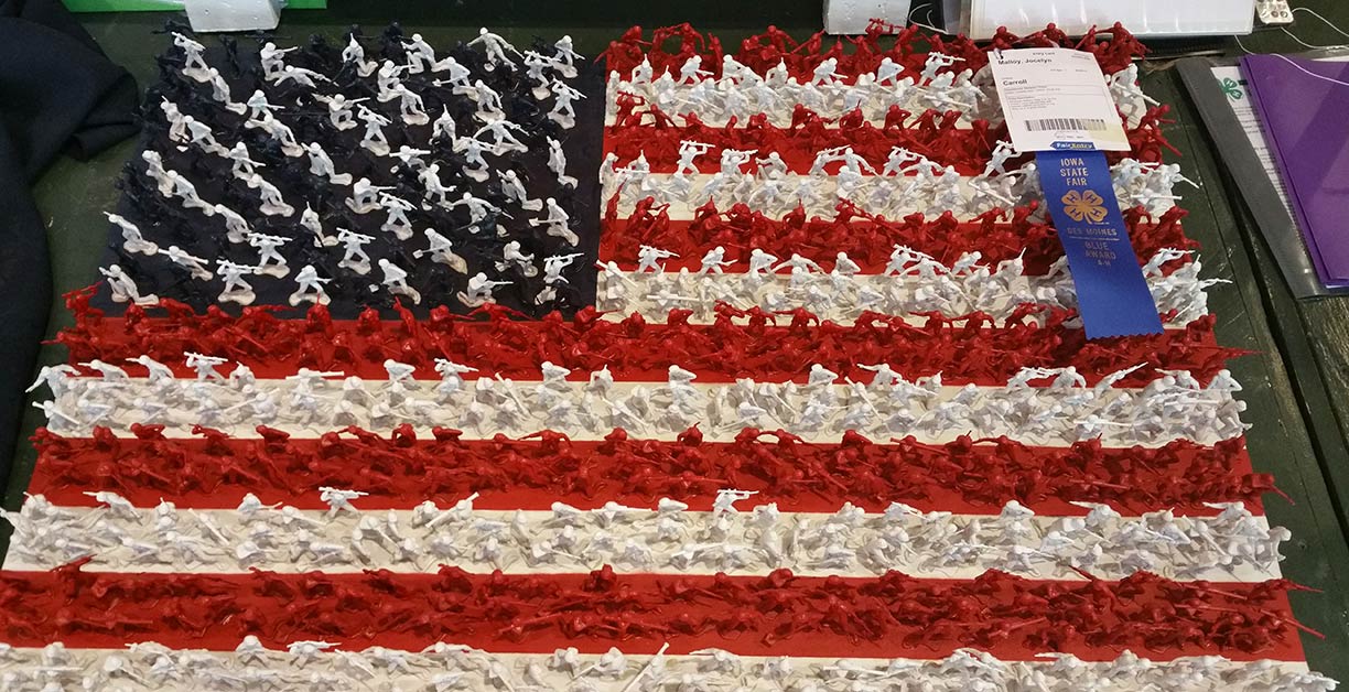 Military Flag artwork for Iowa 4-H Foundation at Iowa State Fair in Des Moines, Iowa