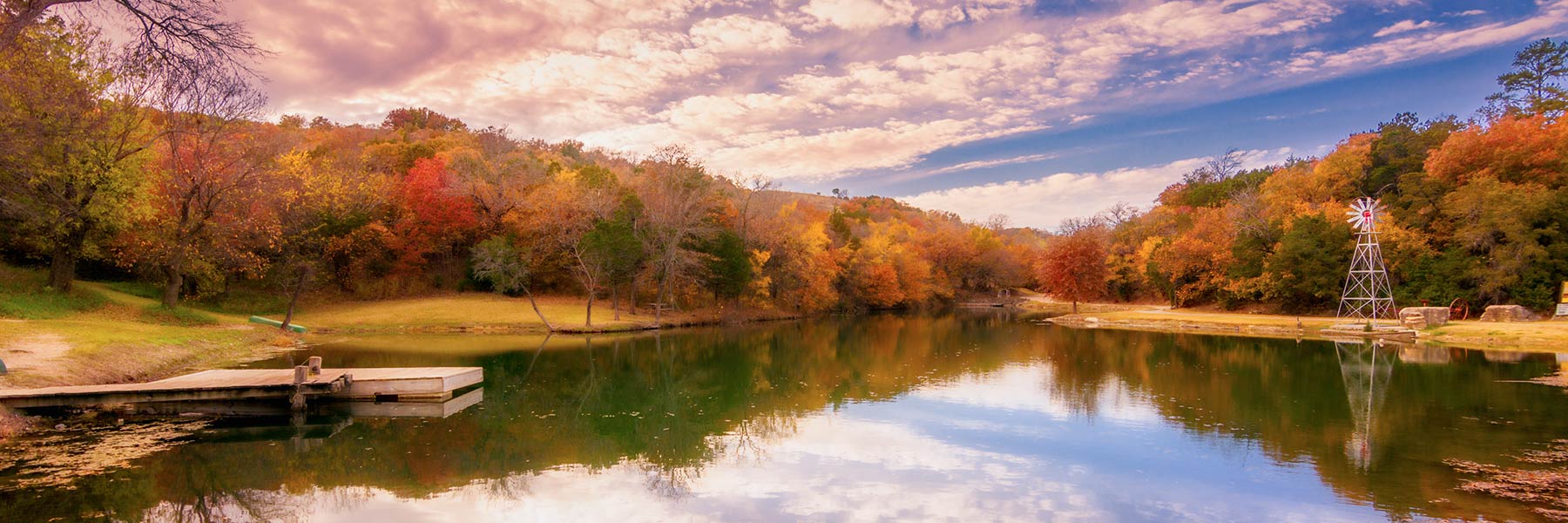 Indian Summer landscape in Murray county of Oklahoma