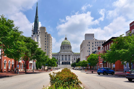Pennsylvania's State Capitol building in Harrisburg.