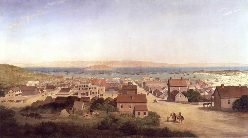 Painting of San Francisco in 1850, California, USA