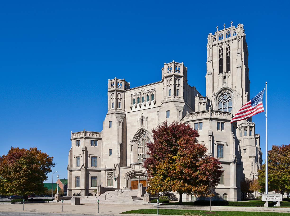 Scottish Rite Cathedral, a historic Masonic building in Indianapolis, Indiana