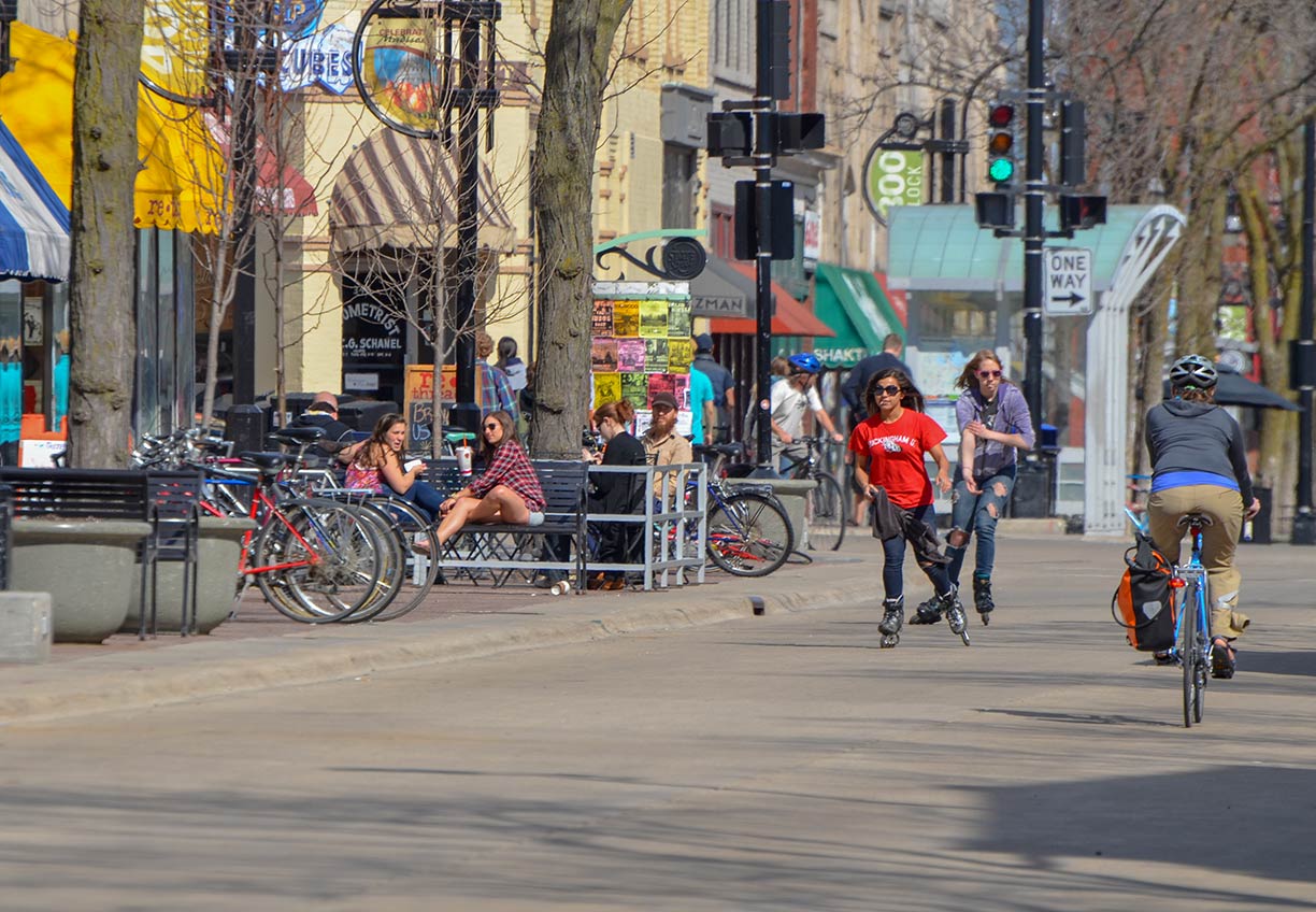 State Street on an early spring day in Madison