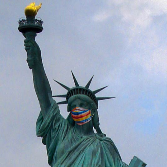 Statue of Liberty with mask